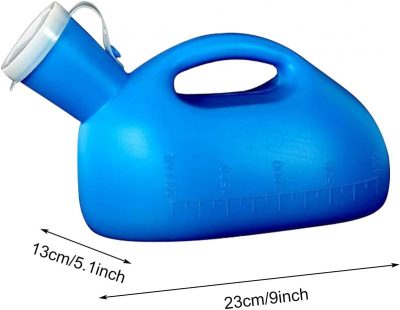 Unisex Urinal 1000ml Urine Bottle With Detachable Spout for Male and Female Use