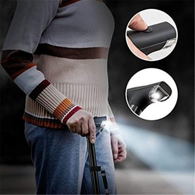 Adjustable Folding Walking Stick with LED Light for Senior Elderly 360° Rotation