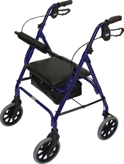 Days lightweight rollator mobility walker 4 wheeled walking aid - Medium (Blue)