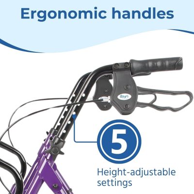 Days lightweight rollator mobility walker 4 wheeled walking aid - Medium (Blue)