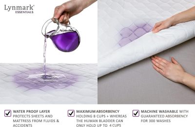 Lynmark 2 X Washable Incontinence Bed Pad Waterproof Non-Slip Mat Single 90x85cm