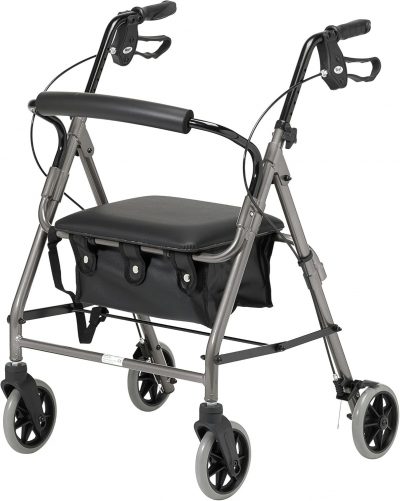 Days lightweight rollator mobility walker 4 wheeled walking aid - Large (Quartz)