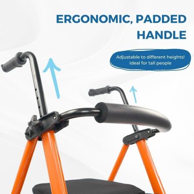 Mobiclinic Folding Rollator Walker – With Seat, Basket & Backrest, Adjustable