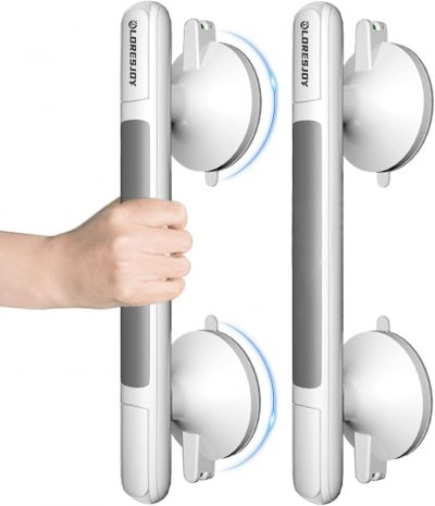 LORESJOY Suction Grab Bars for Bathroom – No Drill Safety Handles for Bathroom