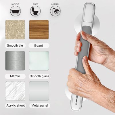 LORESJOY Suction Grab Bars for Bathroom – No Drill Safety Handles for Bathroom