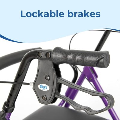 Days Lightweight Folding Rollator – Compact 4-Wheel Walker with Seat & Bag