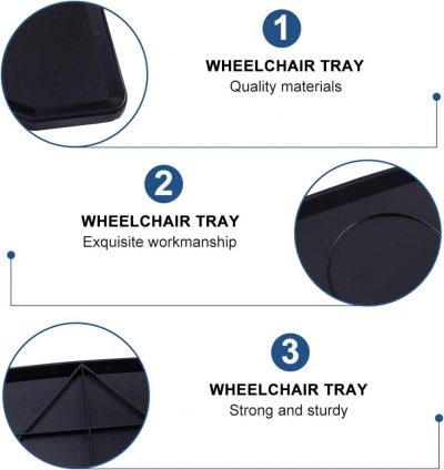 CALLARON Wheelchair Tray Table – Universal Fit Dining & Activity Table, Black