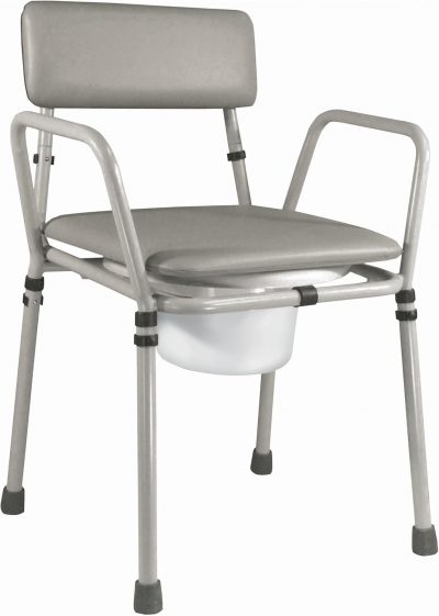 Aidapt Essex Bedside Commode – Height Adjustable with Padded Seat, 27st/170kg