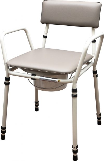 Aidapt Essex Bedside Commode – Height Adjustable with Padded Seat, 27st/170kg