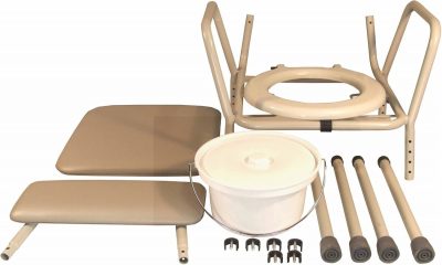 Aidapt Essex Bedside Commode – Height Adjustable with Padded Seat, 27st/170kg