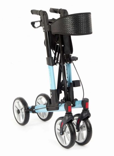 Rollafold Lightweight Folding Rollator Walker with Seat, Brakes & Carry Bag