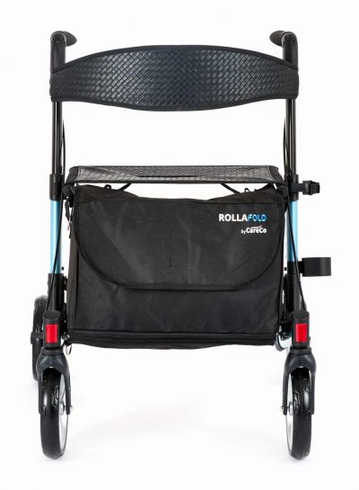 Rollafold Lightweight Folding Rollator Walker with Seat, Brakes & Carry Bag