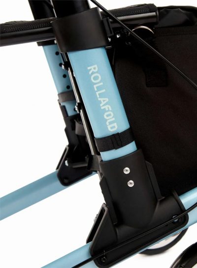 Rollafold Lightweight Folding Rollator Walker with Seat, Brakes & Carry Bag