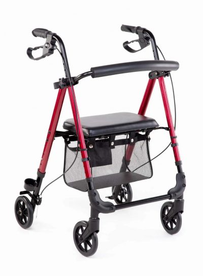 Glider Lightweight Rollator Walker with Seat, Basket & 6" Wheels– 110kg/17st 5lb