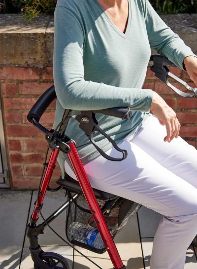 Glider Lightweight Rollator Walker with Seat, Basket & 6" Wheels– 110kg/17st 5lb