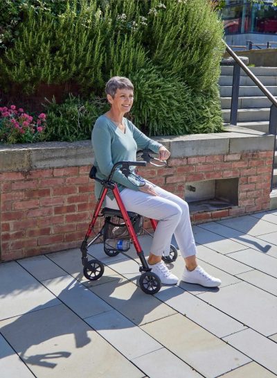 Glider Lightweight Rollator Walker with Seat, Basket & 6" Wheels– 110kg/17st 5lb