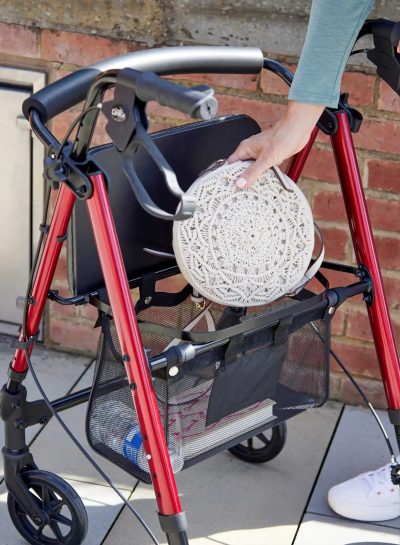 CareCo Glider Lightweight Rollator Walker – Seat, Basket & 6" Wheels, 17st
