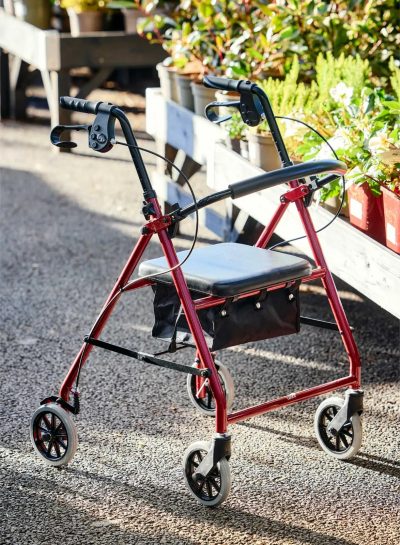 CareCo Spirit Lightweight Folding Rollator – Stable Walking Aid with Seat & Bag
