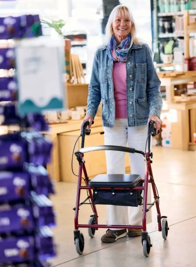 CareCo Spirit Lightweight Folding Rollator – Stable Walking Aid with Seat & Bag