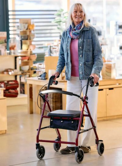 CareCo Spirit Lightweight Folding Rollator – Stable Walking Aid with Seat & Bag