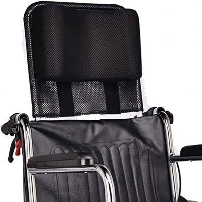 Mybow Wheelchair Headrest Adjustable Neck Support for Comfort & Stability- Black