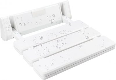 Greensen Folding Shower Seat – Wall Mounted, Space Saving, Sturdy, 130kg Limit