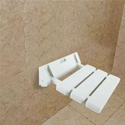 Greensen Folding Shower Seat – Wall Mounted, Space Saving, Sturdy, 130kg Limit