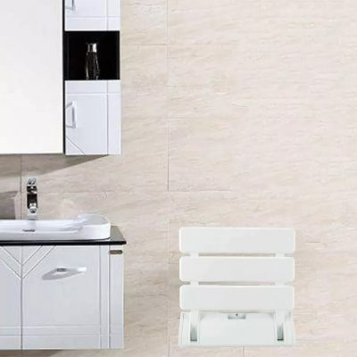Greensen Folding Shower Seat – Wall Mounted, Space Saving, Sturdy, 130kg Limit
