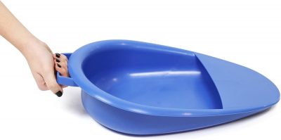 Pepe Bedpan for Men & Women – Portable Bed Urinal with Handle, Blue