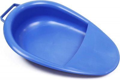 Pepe Bedpan for Men & Women – Portable Bed Urinal with Handle, Blue