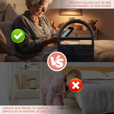 Ceither Height Adjustable Bed Rail with Legs & Storage Pouch – Elderly Support