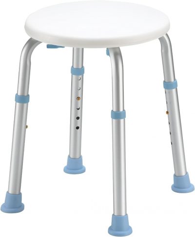 HEAO Adjustable Shower Stool – Padded Seat, Anti-Slip, 35st/227kg Capacity