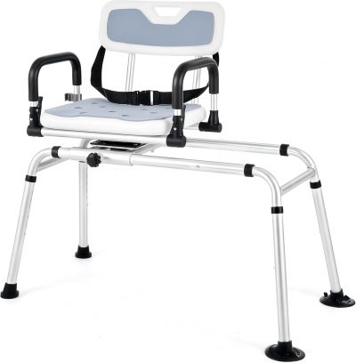 CO-Z 360° Swivel Sliding Shower Chair – Adjustable Transfer Bench 150kg