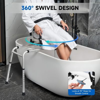 CO-Z 360° Swivel Sliding Shower Chair – Adjustable Transfer Bench 150kg