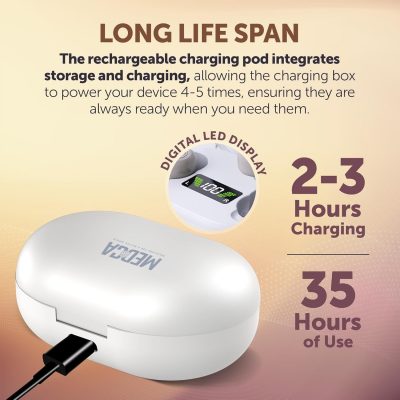 MEDca Rechargeable Hearing Amplifiers – Noise Reduction, LED Charging Case