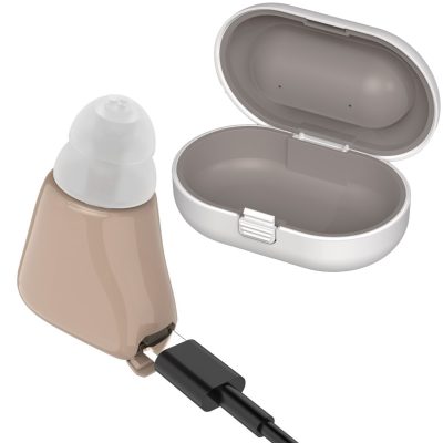 MEDca ITE Rechargeable Hearing Amplifier – Complete Set with Case & Ear Tips
