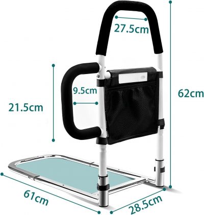SHTALHST Bed Rail with Motion Light & Storage – Safe Support for Adults