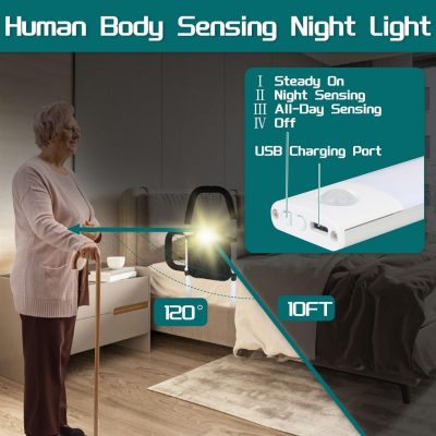 SHTALHST Bed Rail with Motion Light & Storage – Safe Support for Adults