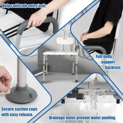 Adjustable Bath Shower Transfer Bench Seat Elderly Safety Mobility Aid Chair