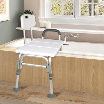 Adjustable Bath Shower Transfer Bench Seat Elderly Safety Mobility Aid Chair