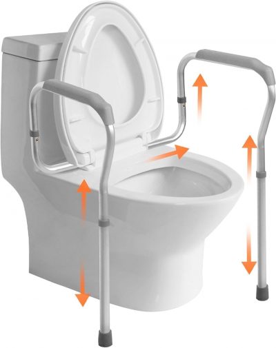 Adjustable Toilet Safety Frame with Grab Bars – Height & Width Adjustable, 150kg