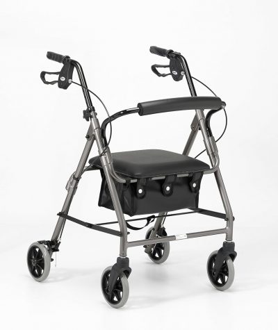 Days Lightweight Folding Rollator – Compact 4-Wheel Walker with Seat & Bag