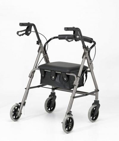Days Lightweight Folding Rollator – Compact 4-Wheel Walker with Seat & Bag