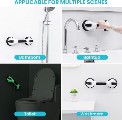 TAILI Glow in Dark Grab Rails 2 Pack – 31cm Suction Bathroom Safety Handles