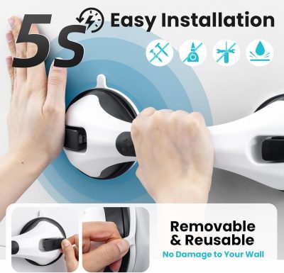TAILI Glow in Dark Grab Rails 2 Pack – 31cm Suction Bathroom Safety Handles