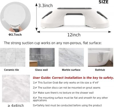 Suction Grab Rails For Bathroom With Indicator Portable By Newthinking New