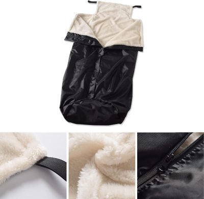 Waterproof Wheelchair Blanket with Fleece Lining – Warm Leg & Lap Cover - Black