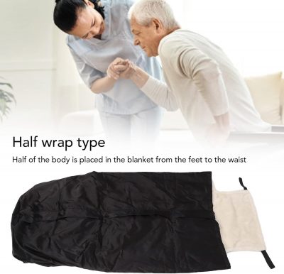 Waterproof Wheelchair Blanket with Fleece Lining – Warm Leg & Lap Cover - Black