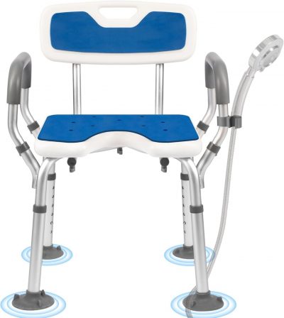 FinityPro Extra Wide Shower Chair – 21" Seat, Arms & Back, Height Adjustable