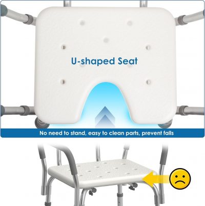 FinityPro Extra Wide Shower Chair – 21" Seat, Arms & Back, Height Adjustable